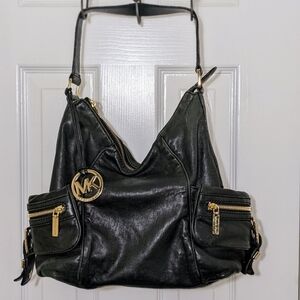 Michael Kors Black Soft Leather Satchel Shoulder Bag